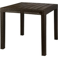 Стол Ingreen Rattan 78.9х78.9х70 см пластик коричневый