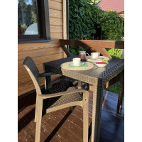 Стол Ingreen Rattan 78.9х78.9х70 см пластик коричневый