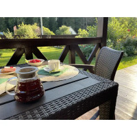 Стол Ingreen Rattan 78.9х78.9х70 см пластик коричневый