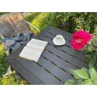 Стол Ingreen Rattan 78.9х78.9х70 см пластик коричневый