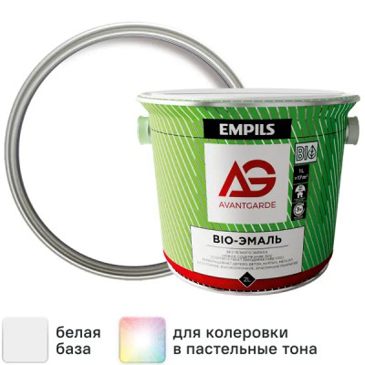 Эмаль AvantGarde глянцевая база А цвет белый 2.4 кг