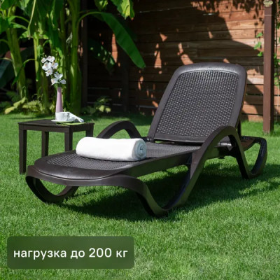 Шезлонг Capri 195x73x41 см пластик темно-коричневый