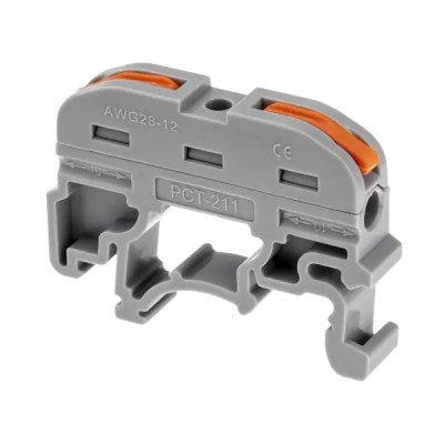 Клеммы монтажные проходные с рычажком на DIN-рейку Duwi СМК-401 1-проводные 4мм² серые 5шт 26740 9