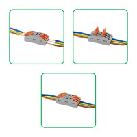 Клеммы проходные монтажные с рычажком Duwi СМК-423 3-проводные 4мм² серые 5шт 26742 3