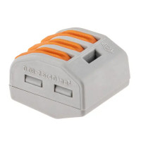 Клеммы соединительные монтажные с рычажком Duwi СМК 222-413 3-проводные 4мм² серые 5шт 26610 5