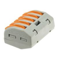 Клеммы соединительные монтажные с рычажком Duwi СМК 222-415 5-проводные 4мм² серые 5шт 26611 2