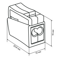 Клеммы соединительные монтажные Duwi СМК 224-112 2-проводные 1,0-2,5X2/0,5-2,5мм² серые 5шт 26735 5