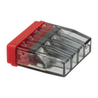 Клеммы монтажные самозажимные с пастой Duwi СМК 772-204 4-проводные 2,5мм² прозрачные 5шт 26730 0