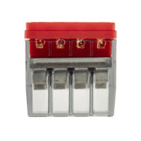 Клеммы монтажные самозажимные с пастой Duwi СМК 772-204 4-проводные 2,5мм² прозрачные 5шт 26730 0