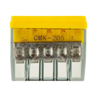 Клеммы монтажные самозажимные с пастой Duwi СМК 772-205 5-проводные 2,5мм² прозрачные 5шт 26731 7