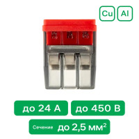 Клеммы монтажные самозажимные с пастой Duwi СМК 772-206 6-проводные 2,5мм² прозрачные 5шт 26732 4