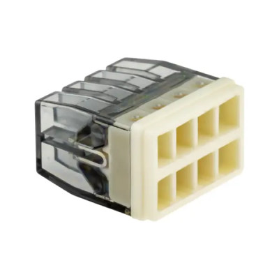 Клеммы монтажные самозажимные с пастой Duwi СМК 772-208 8-проводные 2,5мм² прозрачные 5шт 26733 1