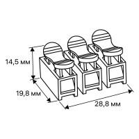 Клеммы нажимные пружинные для осветительного оборудования Duwi СМК 823-2-10 3-проводные 2,5мм² серые 5шт 26739 3