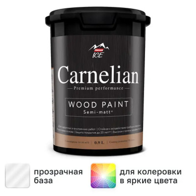 Краска для древесины Parade Carnelian моющаяся матовая прозрачная база С 0.9 л