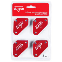 Уголок магнитный для сварки Elitech до 5 кг, 4 шт.