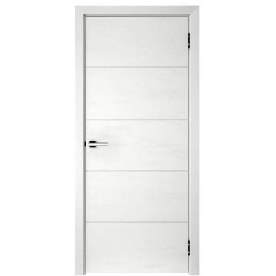 Дверь межкомнатная глухая с замком и петлями в комплекте Эколайн 7 70x200 эмаль цвет белый