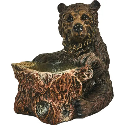 Фигура садовая Медведь у пня искусственный камень 23x22 см