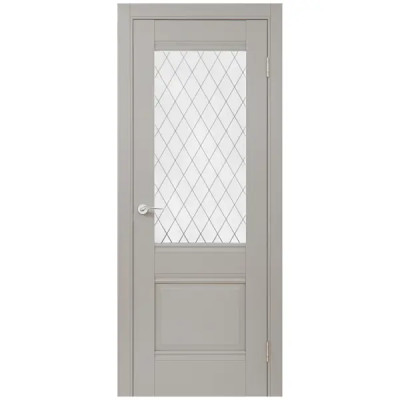 Дверь межкомнатная остеклённая с замком и петлями в комплекте Классико-43 70x200 см HardFlex цвет серый
