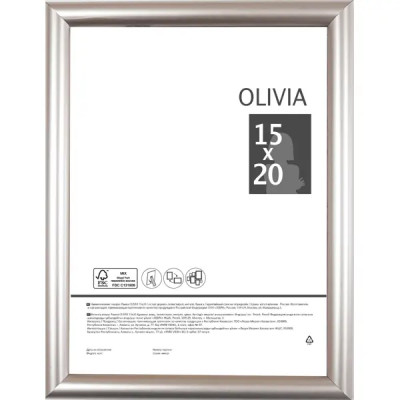 Рамка Olivia 15x20 см пластик цвет серебро