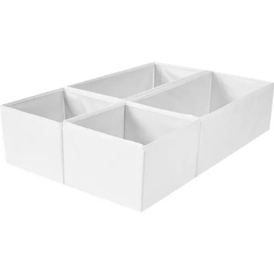 Набор коробок без крышки полиэстер 15x31x11/15x15x11 см цвет белый 4 шт