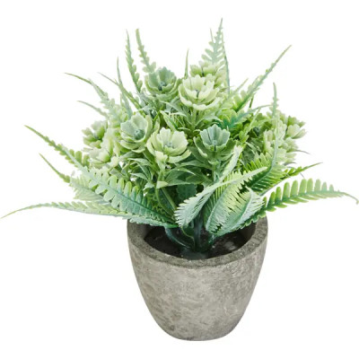 Искусственное растение декоративно-лиственное 8x8 см бледно-зеленый ПВХ