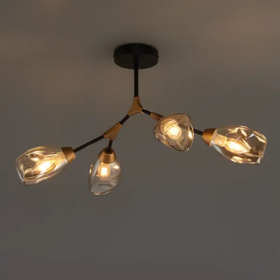Люстра потолочная Lumion 5208/4C, 4 лампы, 8 м², цвет черный/золото