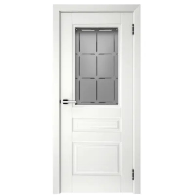 Дверь межкомнатная остеклённая с замком и петлями в комплекте Скин 1 80x200 см МДФ цвет белый