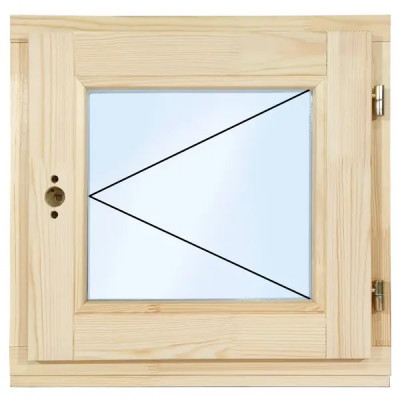 Окно деревянное одностворчатое сосна 400х400 мм (ВхШ) поворотное однокамерный стеклопакет цвет натуральный