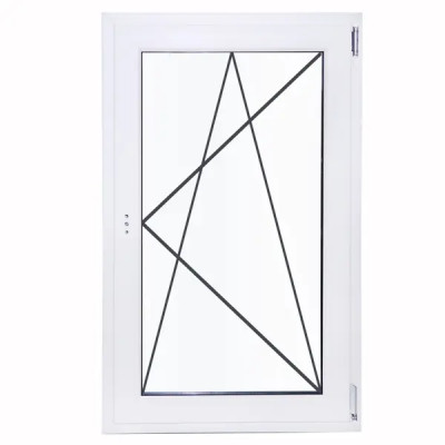 Пластиковое окно ПВХ VEKA одностворчатое 120x80 мм (ВxШ) однокамерный стеклопакет цвет белый/серый антрацит