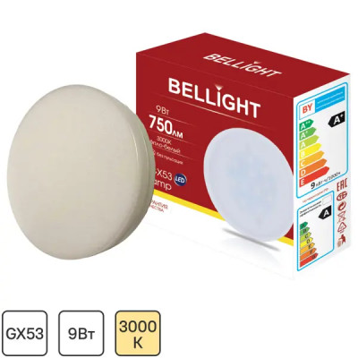 Лампа светодиодная Bellight GX53 220-240 В 9 Вт диск 750 лм теплый белый свет