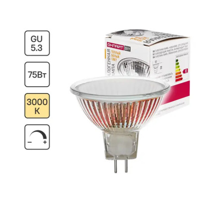Лампа галогеновая Онлайт JCDR GU5.3 230 В 75 Вт спот 630 Лм теплый белый свет для диммера