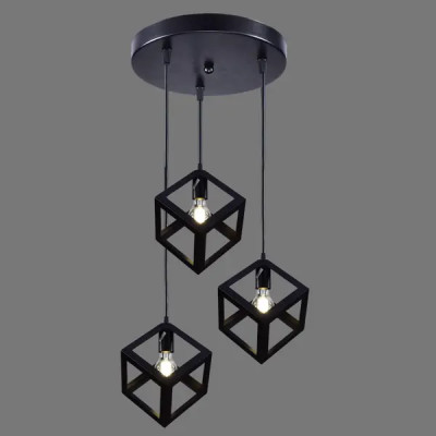 Светильник подвесной КС30103/3P, под 3 лампы, 9 м², цвет чёрный