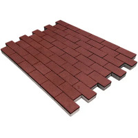 Плитка тротуарная прямоугольная Лайн 200x100x60 мм красный