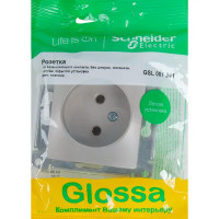 Розетка встраиваемая Schneider Electric Glossa без заземления цвет платина