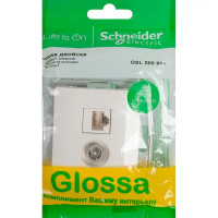 Розетка компьютерная встраиваемая Schneider Electric Glossa RJ45 цвет молочный