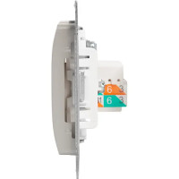 Розетка компьютерная встраиваемая Schneider Electric Glossa RJ45 цвет платина