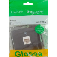 Розетка компьютерная встраиваемая Schneider Electric Glossa RJ45 cat 5E цвет графитовый