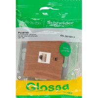 Розетка компьютерная встраиваемая Schneider Electric Glossa RJ45 cat 5E цвет дуб