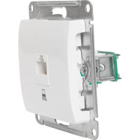 Розетка компьютерная встраиваемая Schneider Electric Glossa RJ45 cat 5E цвет молочный