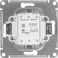 Переключатель встраиваемый Schneider Electric Glossa 2 клавиши цвет платиновый