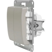 Переключатель встраиваемый Schneider Electric Glossa 2 клавиши цвет платиновый