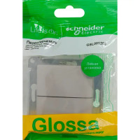 Переключатель встраиваемый Schneider Electric Glossa 2 клавиши цвет платиновый