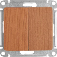Переключатель встраиваемый Schneider Electric Glossa 2 клавиши цвет дуб