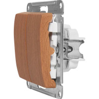 Переключатель встраиваемый Schneider Electric Glossa 2 клавиши цвет дуб
