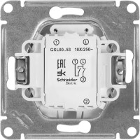 Выключатель встраиваемый Schneider Electric Glossa СХ5А 2 клавиши цвет молочный
