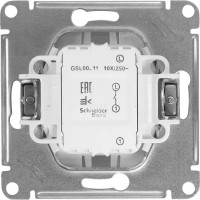 Выключатель встраиваемый Schneider Electric Glossa СХ1 1 клавиша цвет платиновый