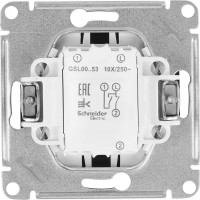 Выключатель встраиваемый Schneider Electric Glossa 2 клавиши с подсветкой цвет графит