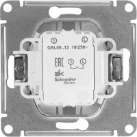 Выключатель встраиваемый Schneider Electric Glossa СХ1А 1 клавиша цвет платиновый