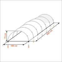 Парник Агротекс тоннельный 6х0.8х0.8 м
