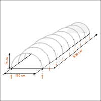 Парник Агротекс тоннельный 8х0.8х0.8 м